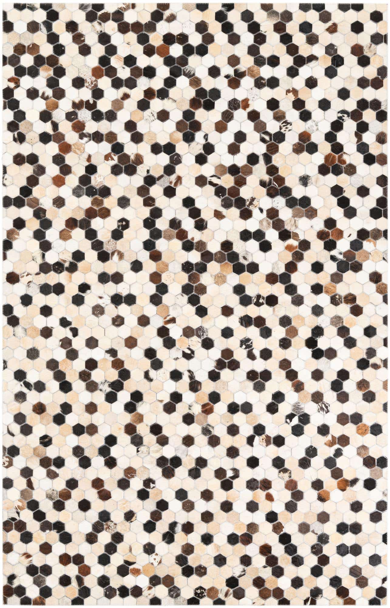 5' 1 x 8' Cowhide Leather Rug