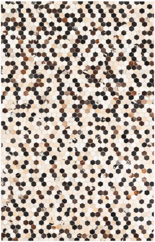 5' 1 x 8' Cowhide Leather Rug