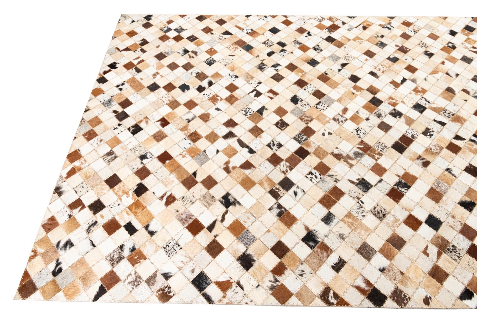 5' x 8' Cowhide Leather Rug