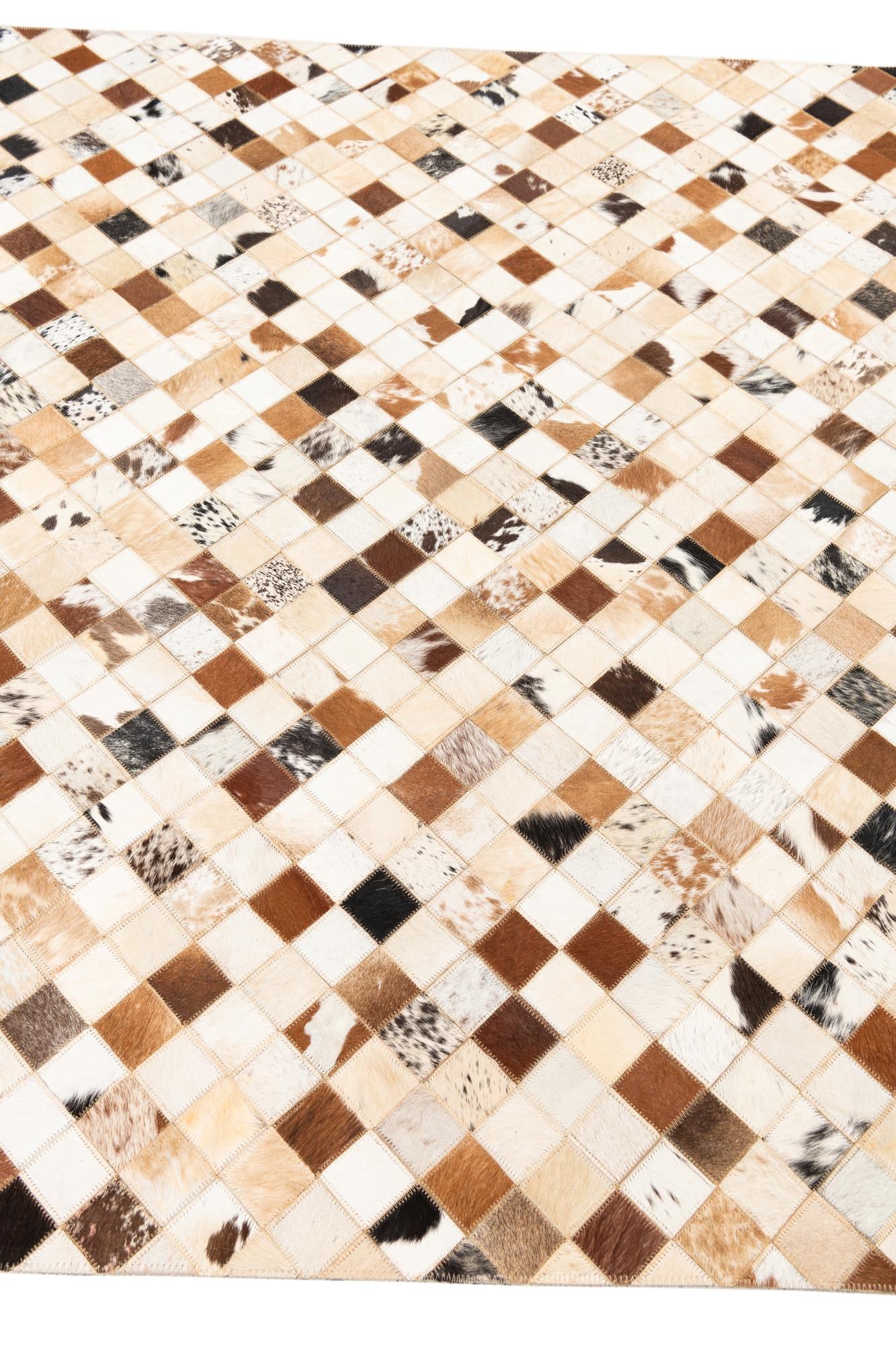 5' x 8' Cowhide Leather Rug