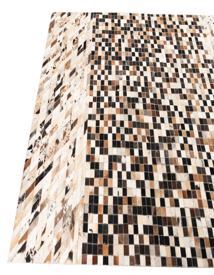 Detail image of 5' x 7' 10 Cowhide Leather Rug