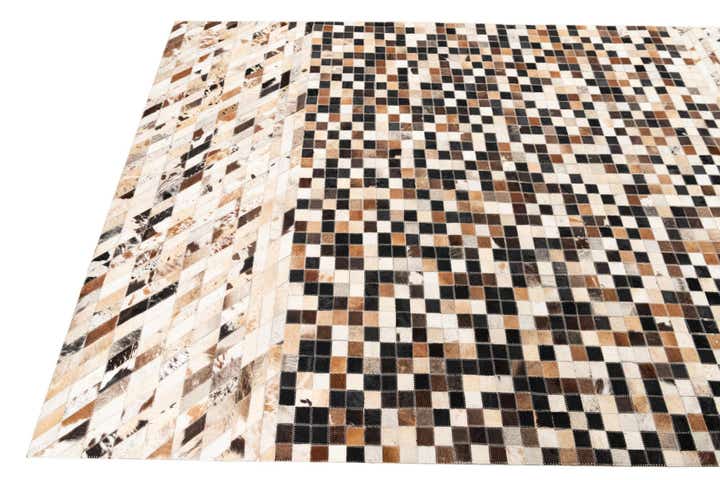 5' x 7' 10 Cowhide Leather Rug