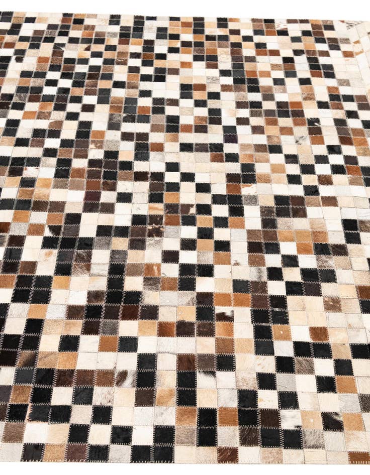 Detail image of 5' x 7' 10 Cowhide Leather Rug