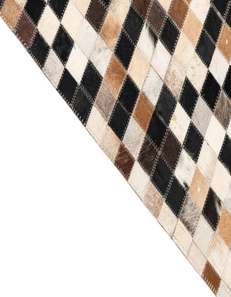 Detail image of 5' x 7' 10 Cowhide Leather Rug