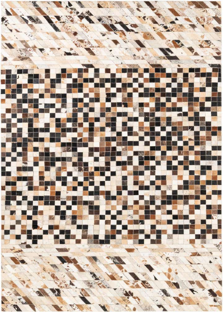 5' x 7' 10 Cowhide Leather Rug