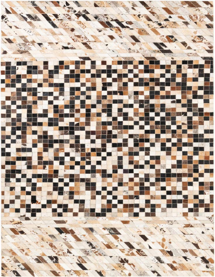 Detail image of 5' x 7' 10 Cowhide Leather Rug
