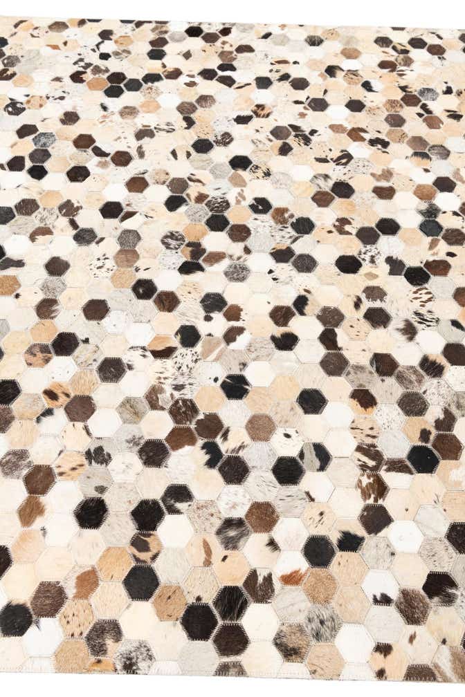 5' 2 x 8' Cowhide Leather Rug