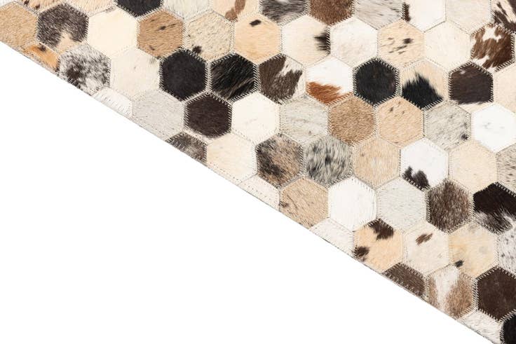 Detail image of 5' 2 x 8' Cowhide Leather Rug