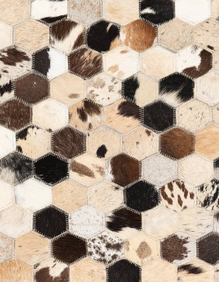 Detail image of 5' 2 x 8' Cowhide Leather Rug