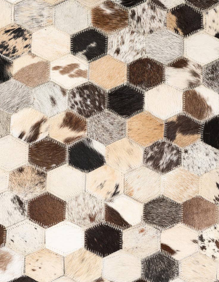 Detail image of 5' 2 x 8' Cowhide Leather Rug