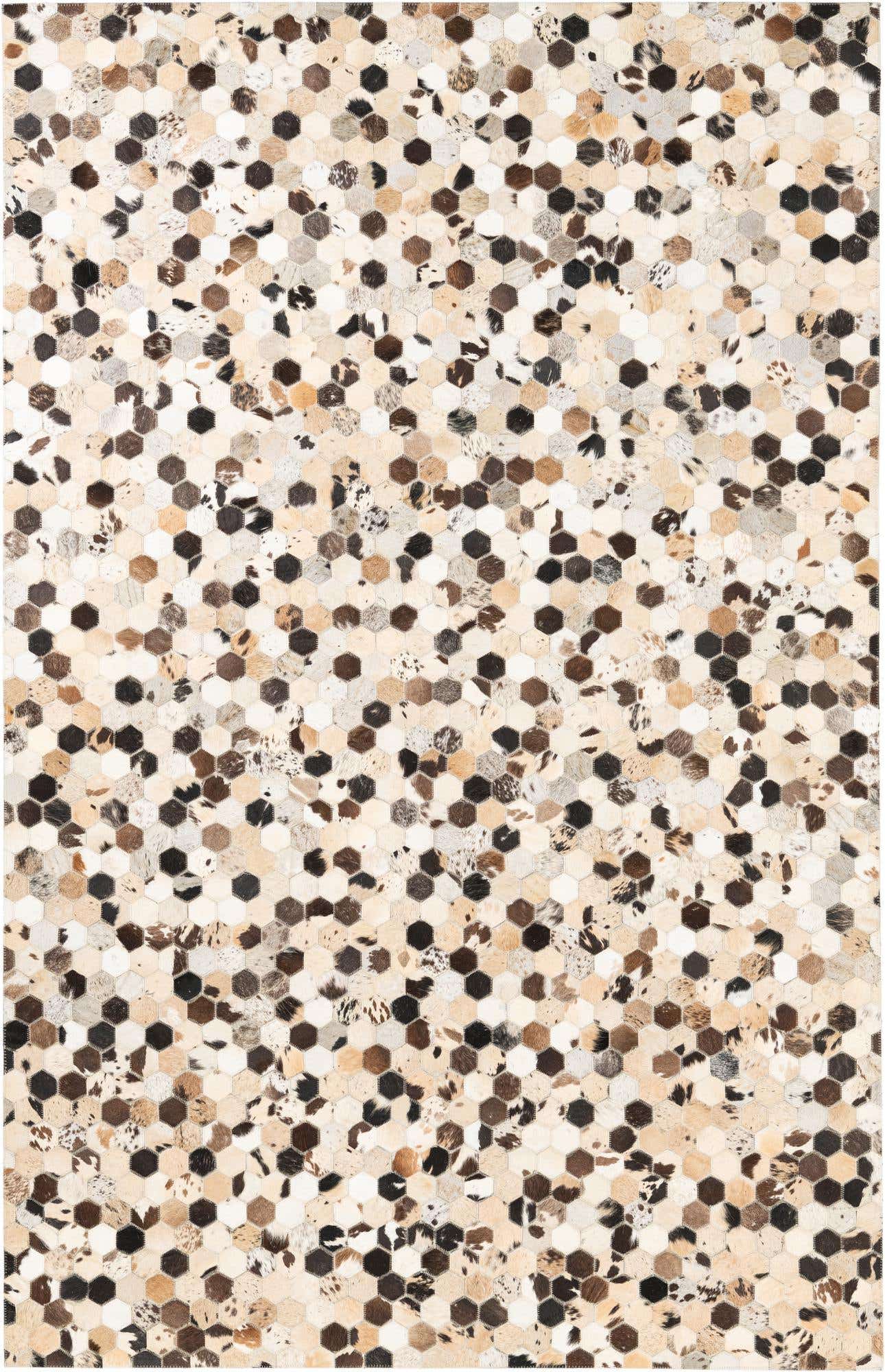 5' 2 x 8' Cowhide Leather Rug