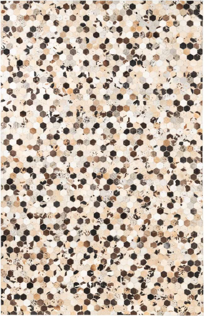 5' 2 x 8' Cowhide Leather Rug