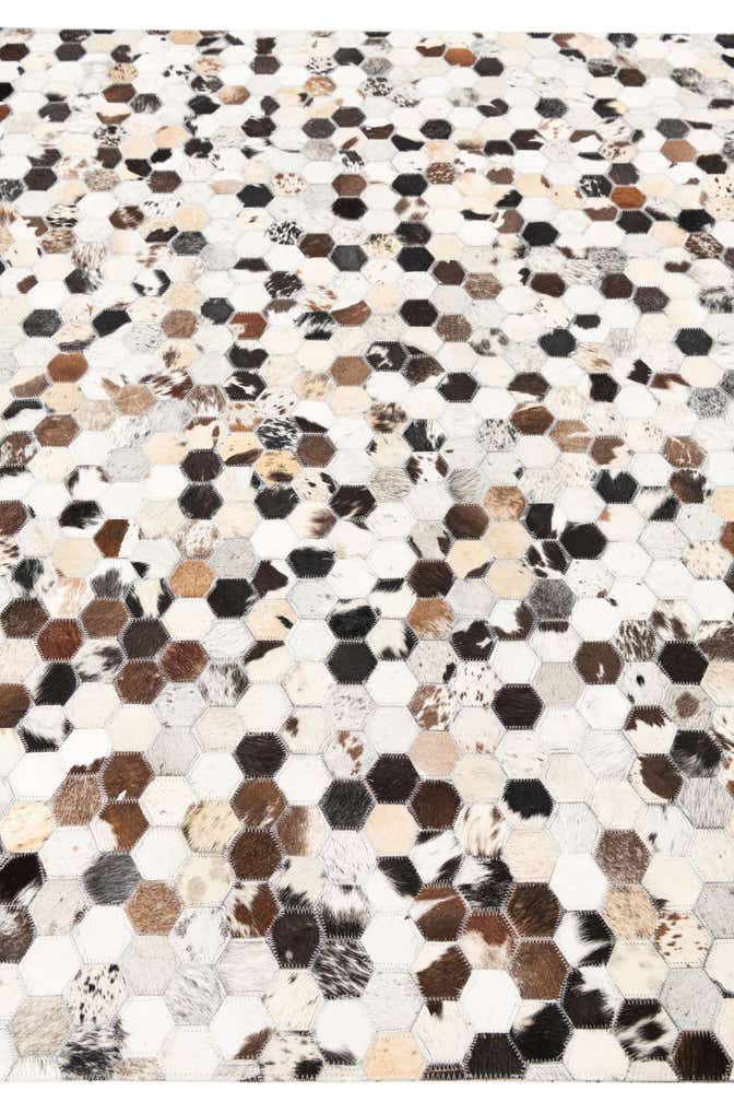 5' 1 x 8' Cowhide Leather Rug