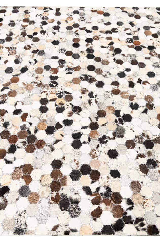 Detail image of 5' 1 x 8' Cowhide Leather Rug