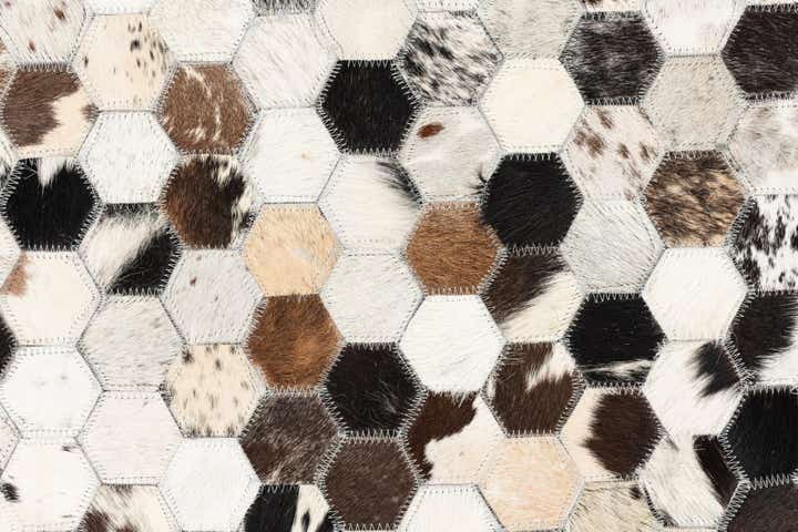 5' 1 x 8' Cowhide Leather Rug