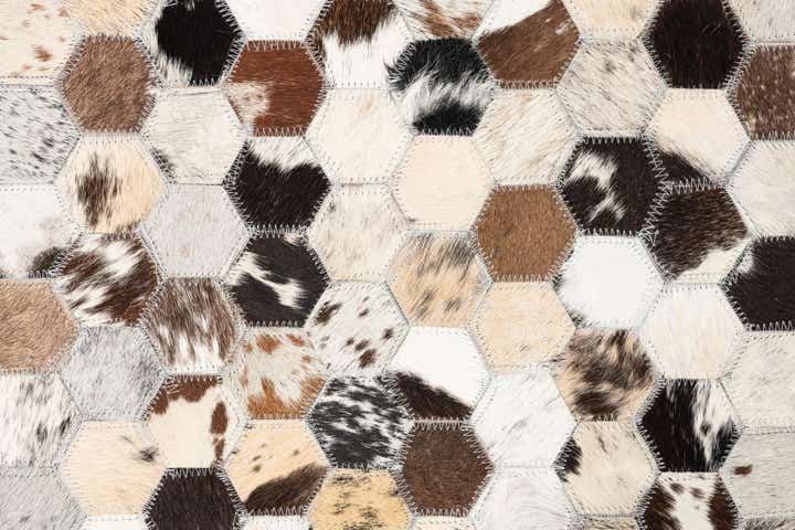 5' 1 x 8' Cowhide Leather Rug
