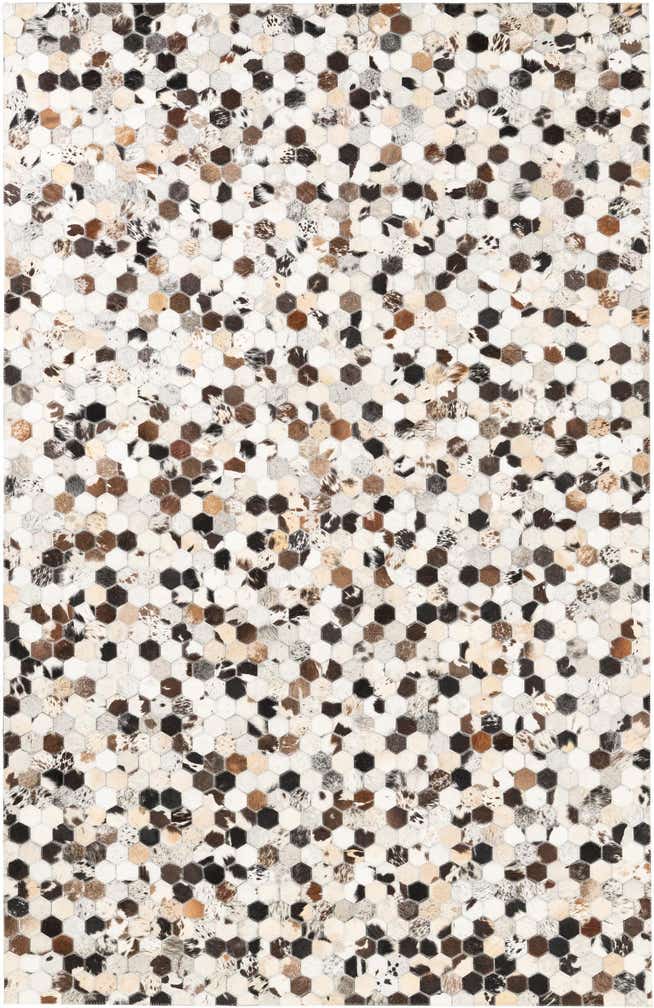 5' 1 x 8' Cowhide Leather Rug