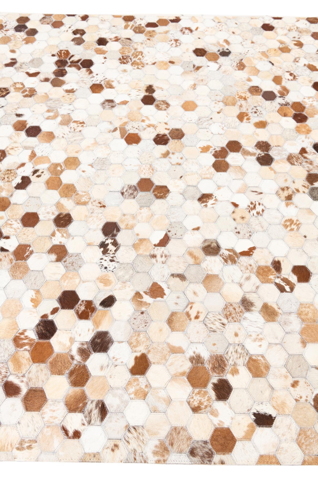 5' 2 x 8' Cowhide Leather Rug