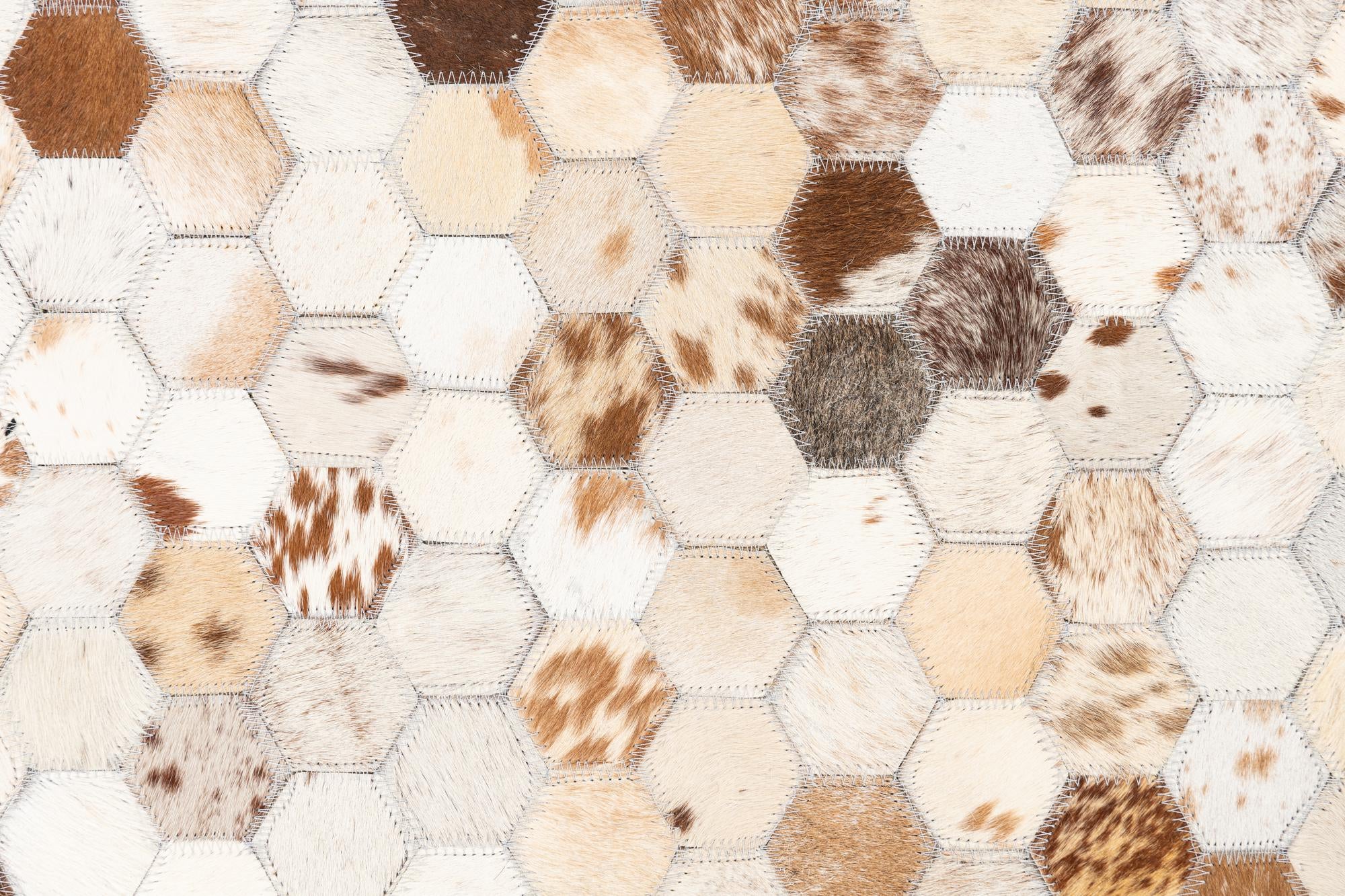5' 2 x 8' Cowhide Leather Rug