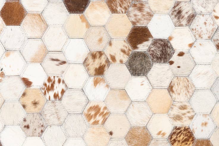 Detail image of 5' 2 x 8' Cowhide Leather Rug