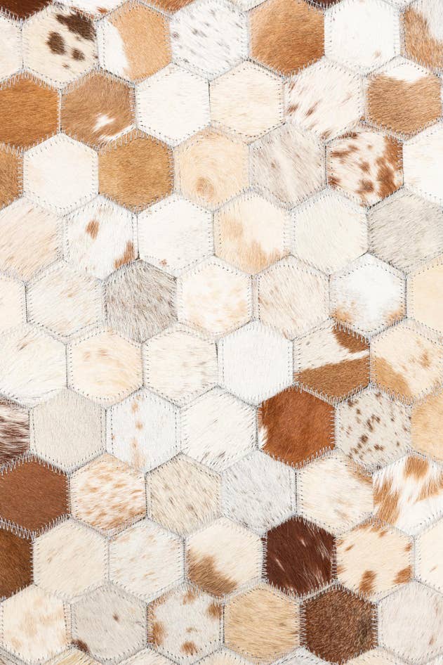 Detail image of 5' 2 x 8' Cowhide Leather Rug