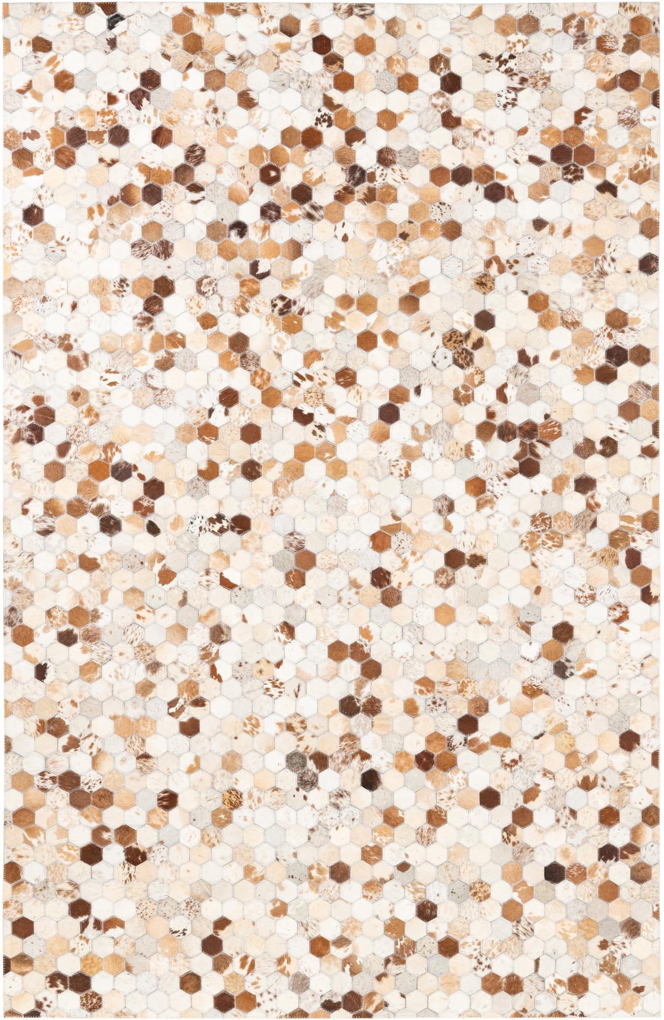 5' 2 x 8' Cowhide Leather Rug