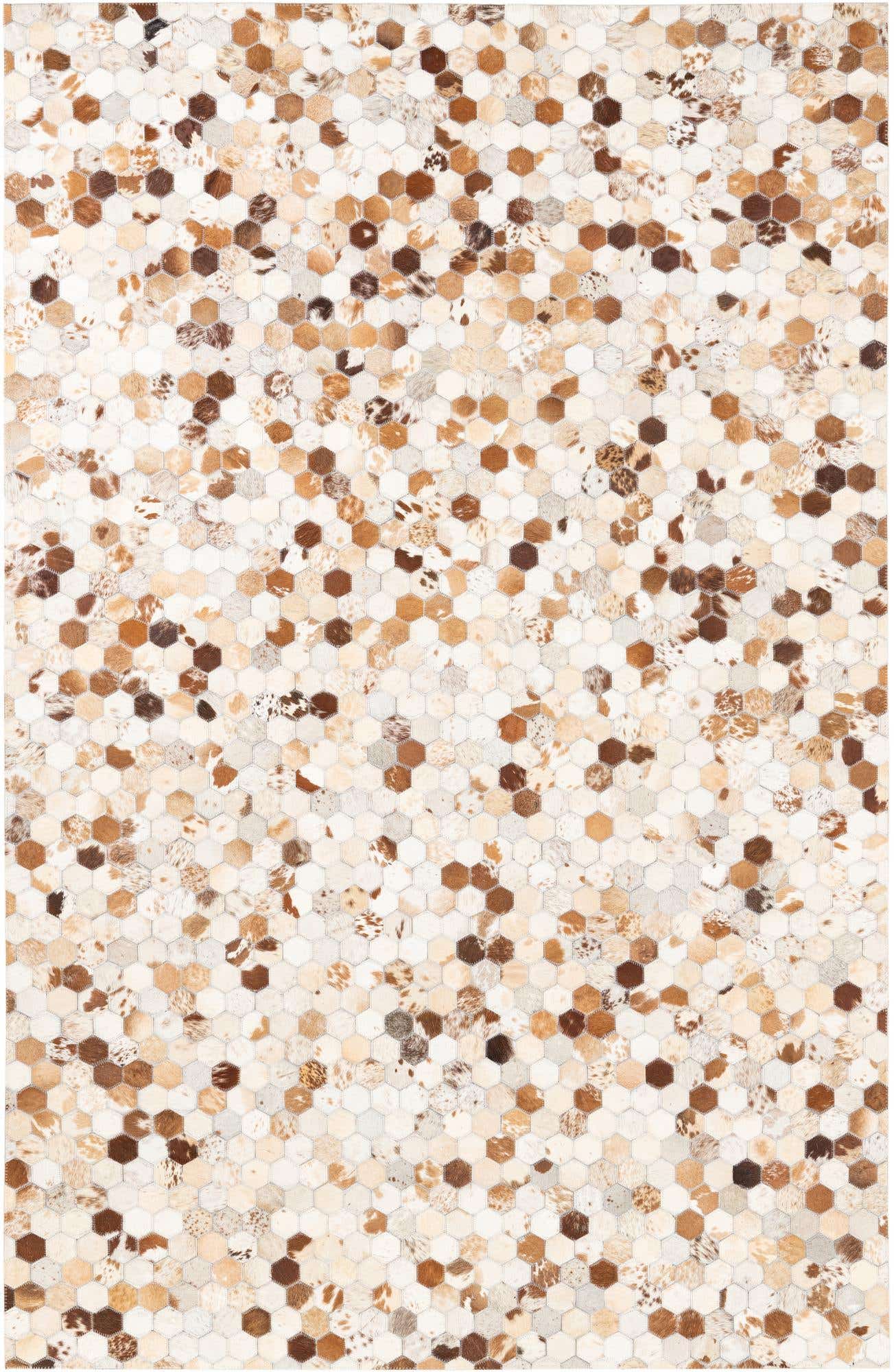 5' 2 x 8' Cowhide Leather Rug