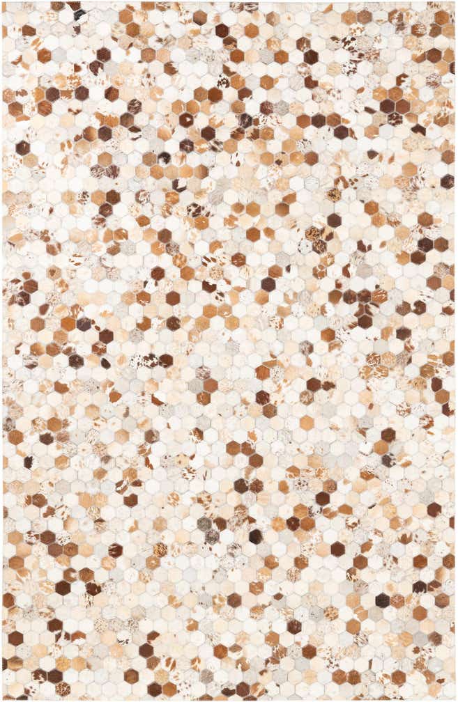 5' 2 x 8' Cowhide Leather Rug