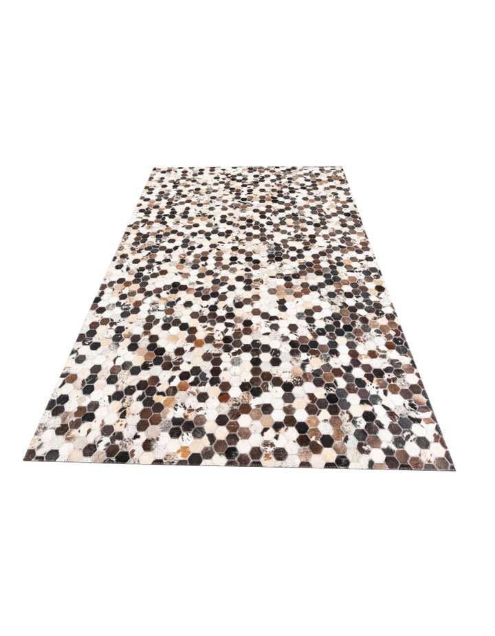 5' 1 x 7' 10 Cowhide Leather Rug