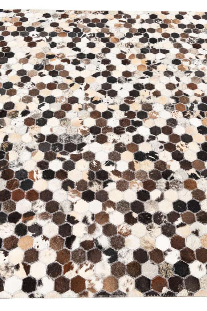 5' 1 x 7' 10 Cowhide Leather Rug