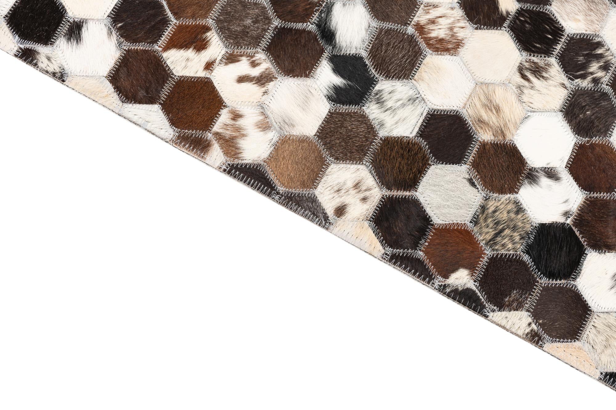 5' 1 x 7' 10 Cowhide Leather Rug