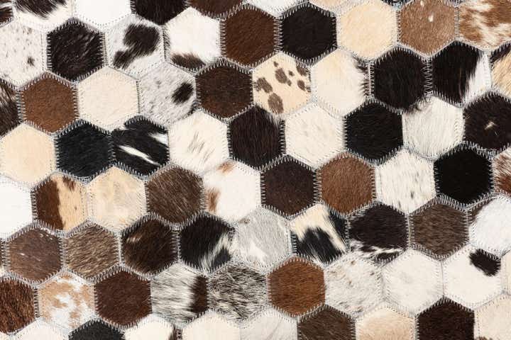 5' 1 x 7' 10 Cowhide Leather Rug