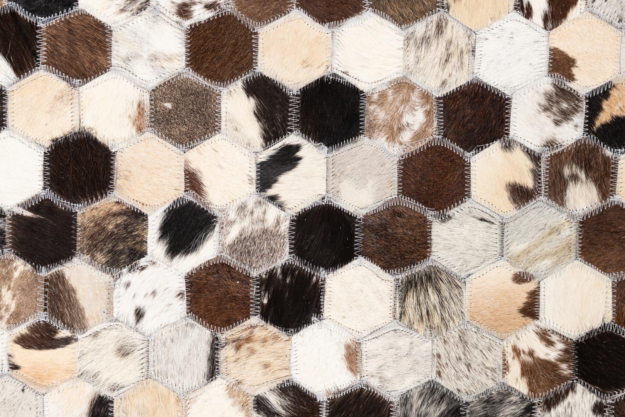 5' 1 x 7' 10 Cowhide Leather Rug