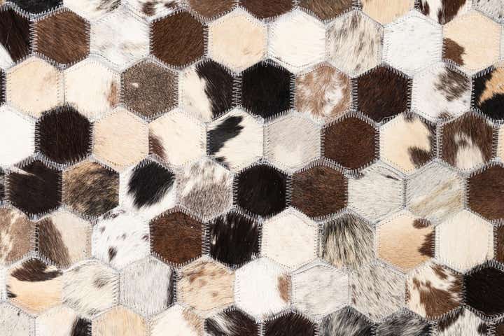 5' 1 x 7' 10 Cowhide Leather Rug