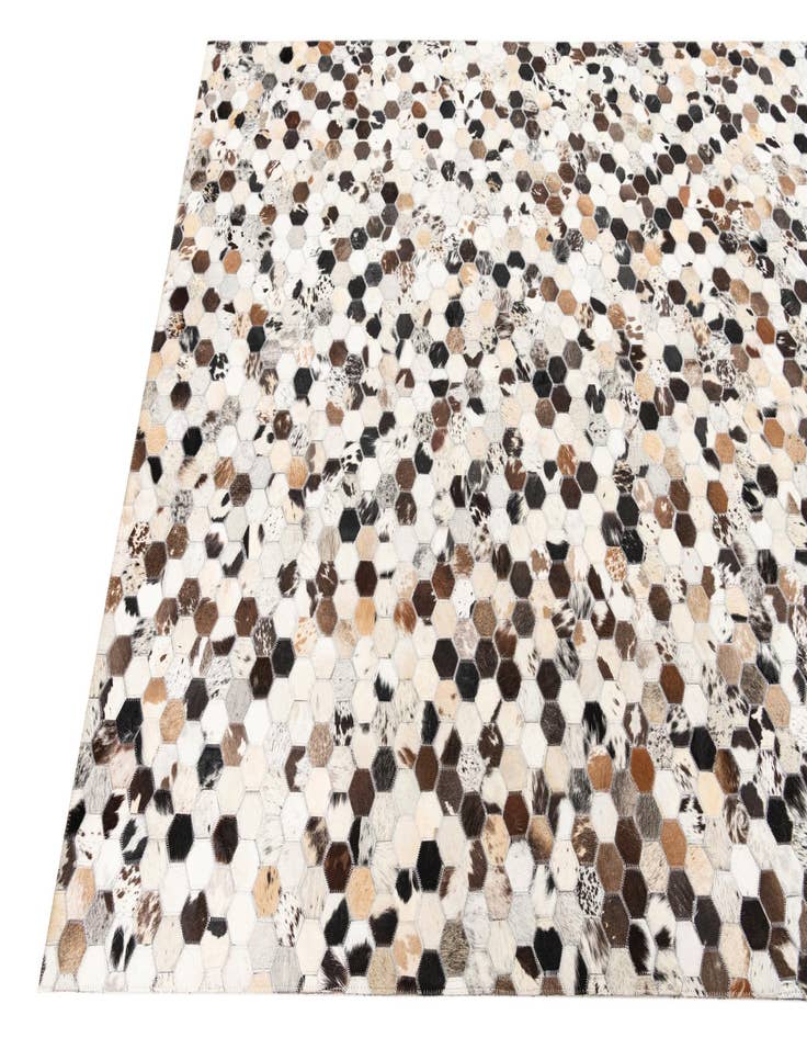 Detail image of 5' 2 x 8' 2 Cowhide Leather Rug