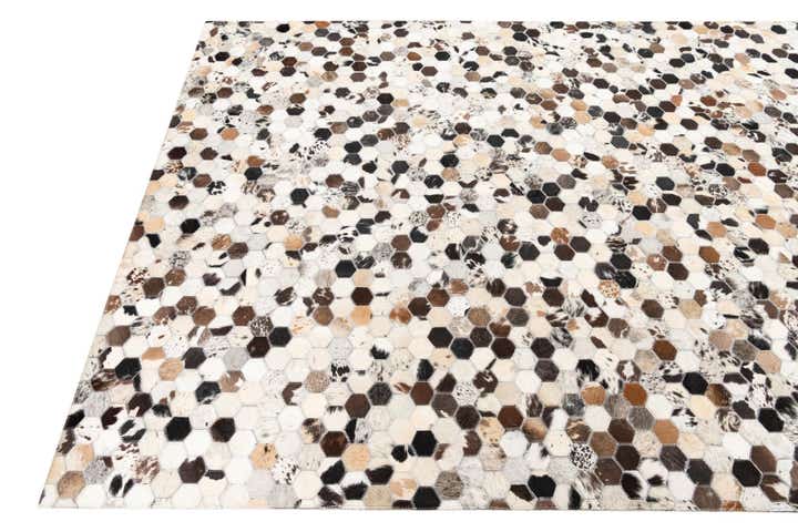 5' 2 x 8' 2 Cowhide Leather Rug