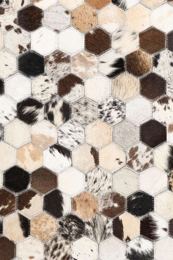 5' 2 x 8' 2 Cowhide Leather Rug