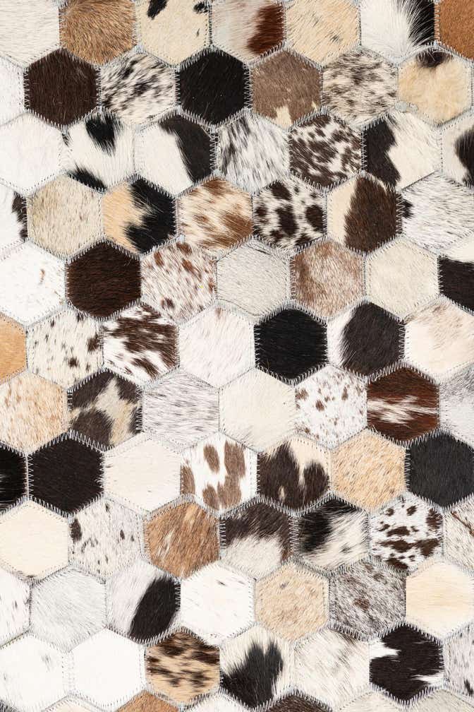 5' 2 x 8' 2 Cowhide Leather Rug
