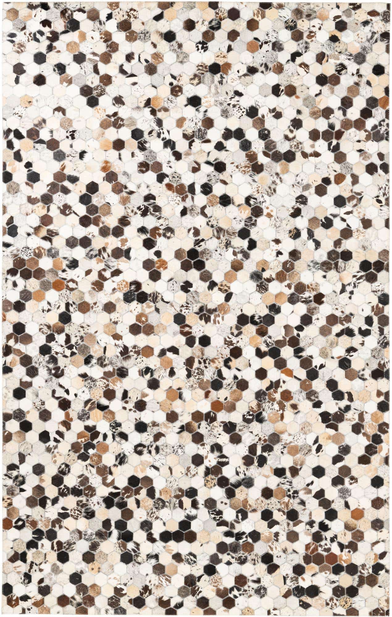 5' 2 x 8' 2 Cowhide Leather Rug