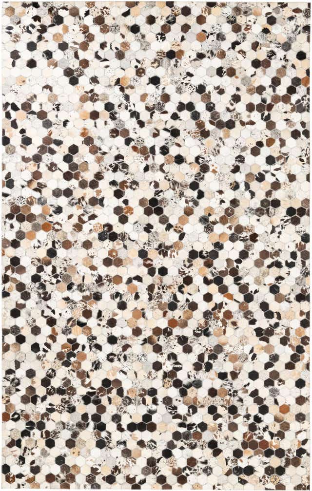 5' 2 x 8' 2 Cowhide Leather Rug