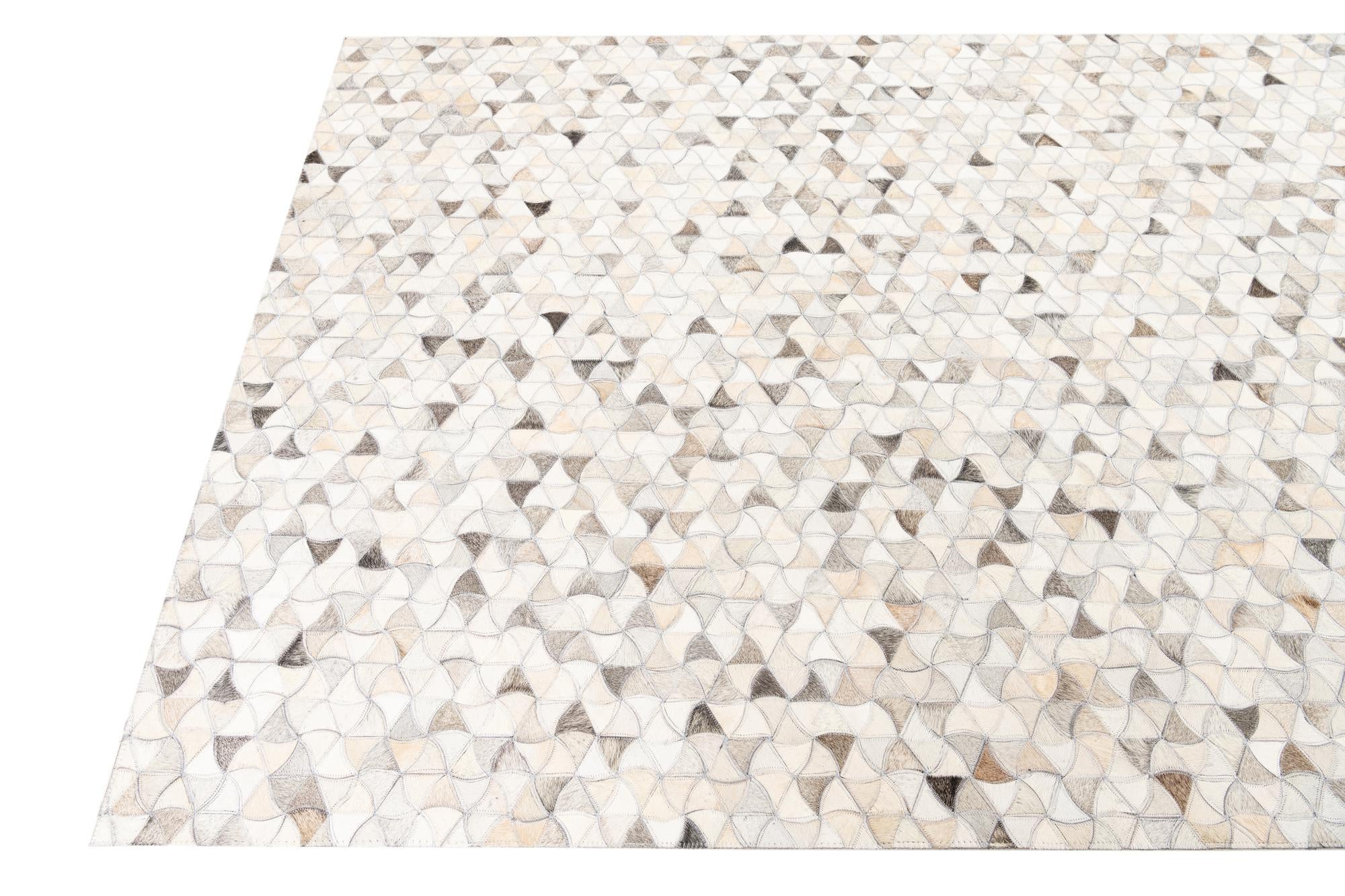5' x 8' 1 Cowhide Leather Rug