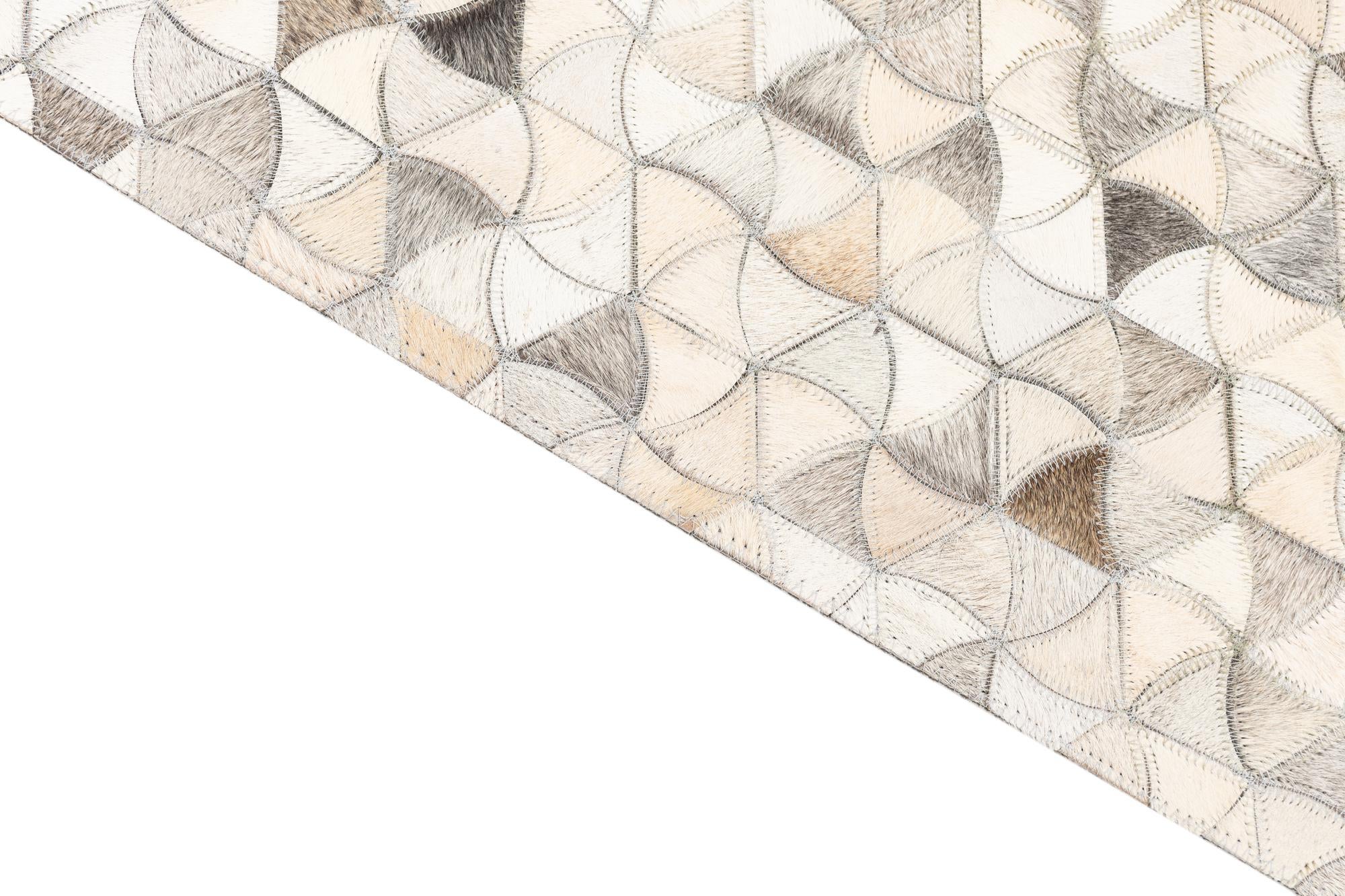 4' 10 x 7' 10 Cowhide Leather Rug