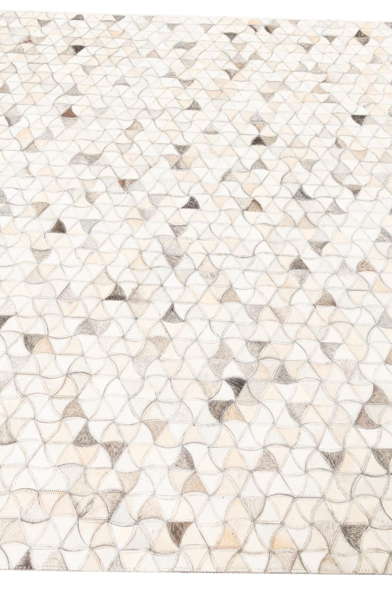 5' 1 x 8' 1 Cowhide Leather Rug
