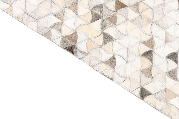 5' 3 x 7' 10 Cowhide Leather Rug