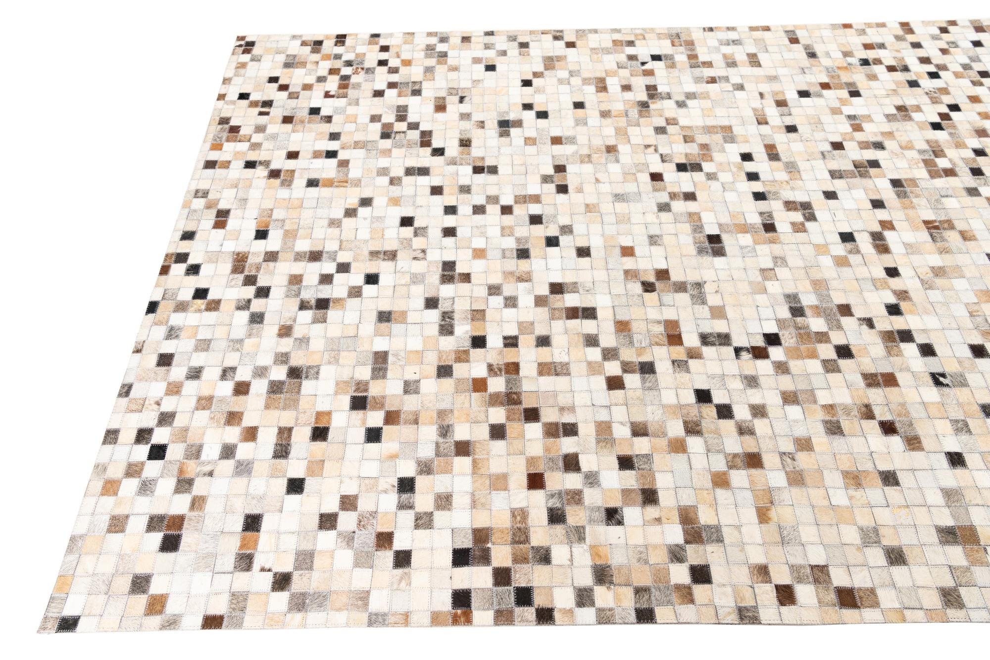 5' x 8' 1 Cowhide Leather Rug