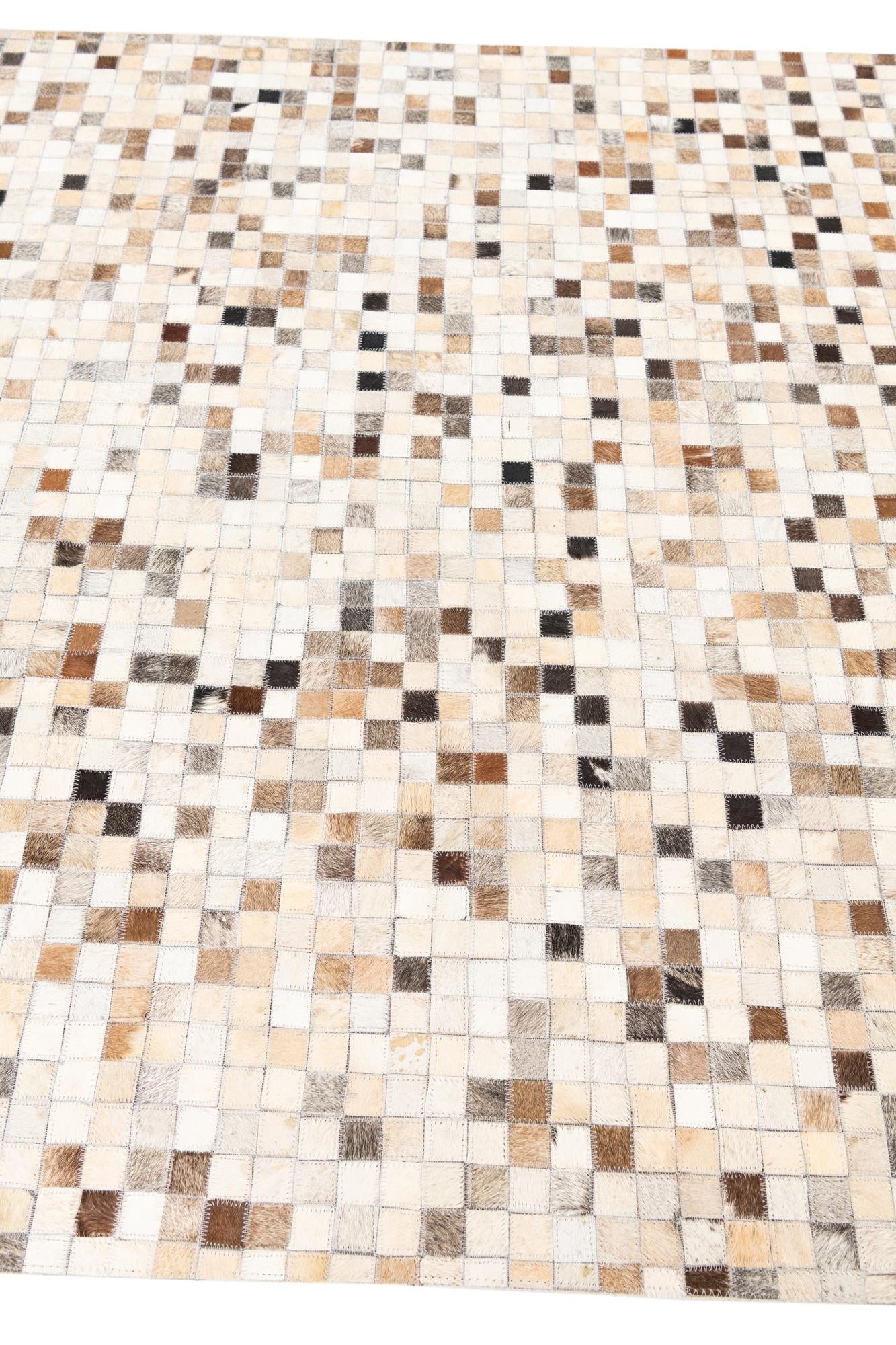 5' x 8' 1 Cowhide Leather Rug