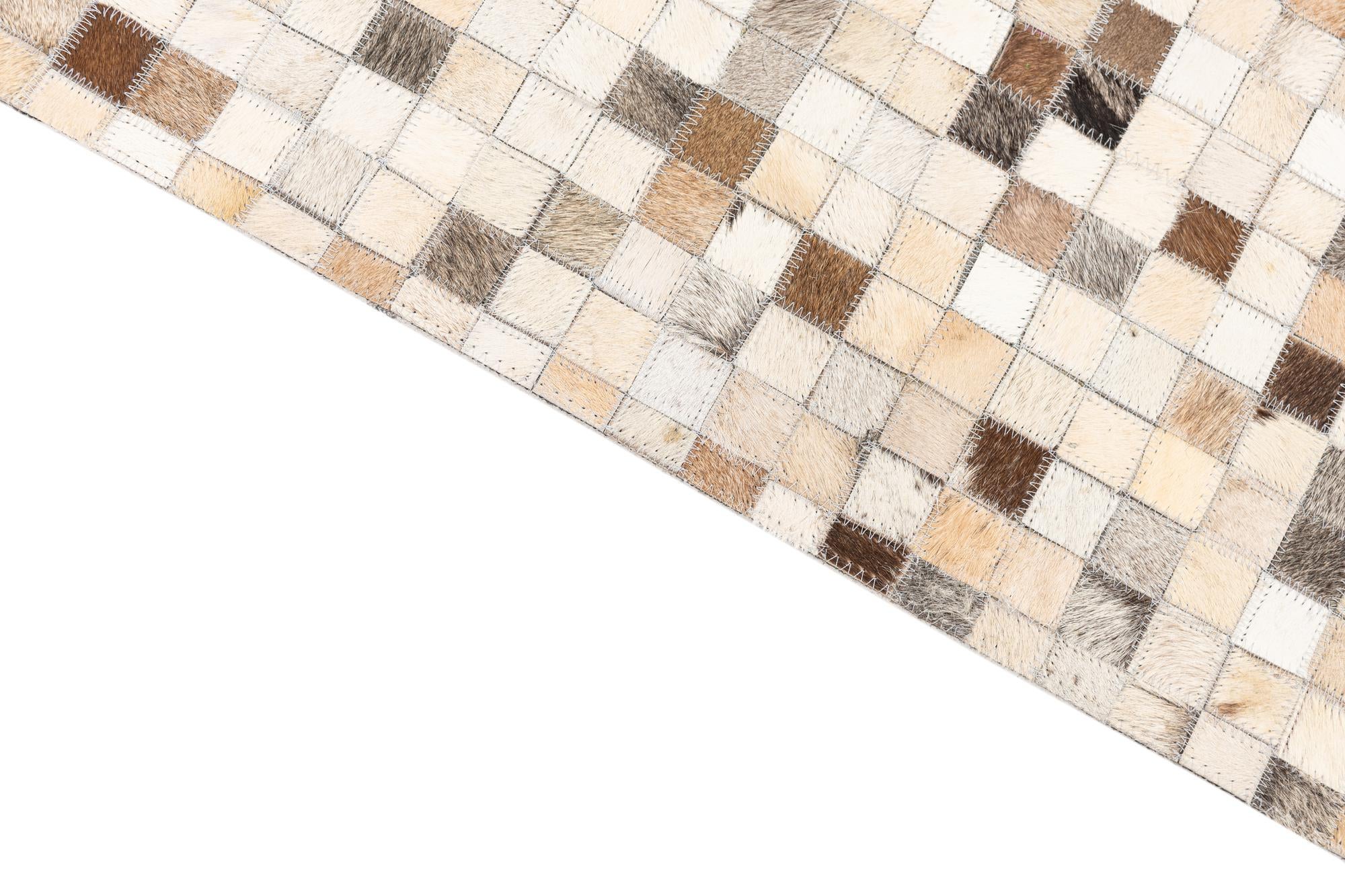 5' x 8' 1 Cowhide Leather Rug