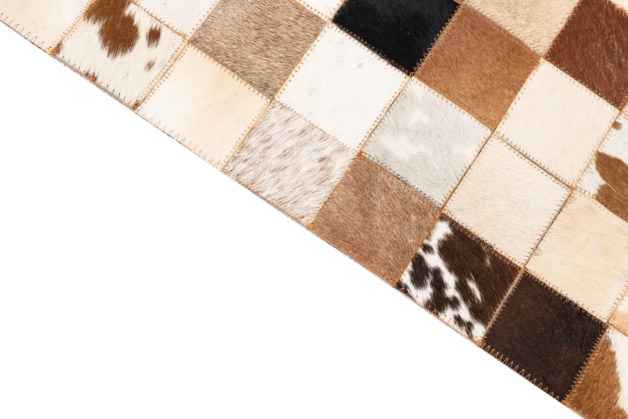 5' x 8' 1 Cowhide Leather Rug