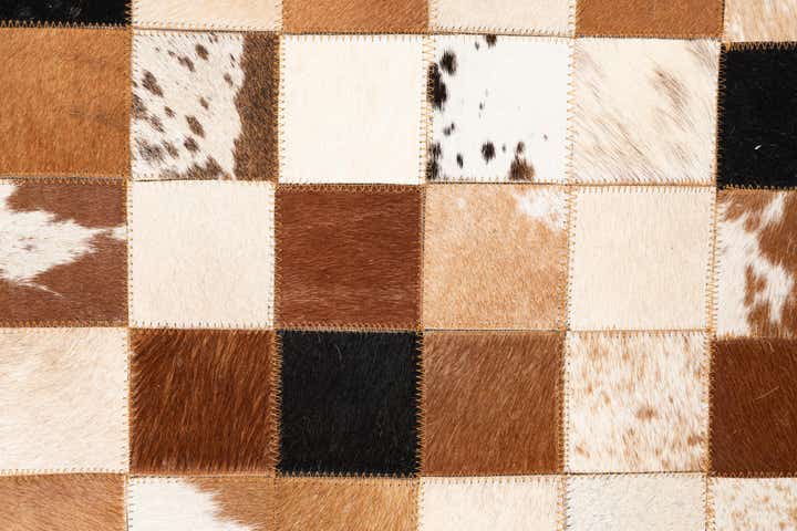 5' x 8' 1 Cowhide Leather Rug