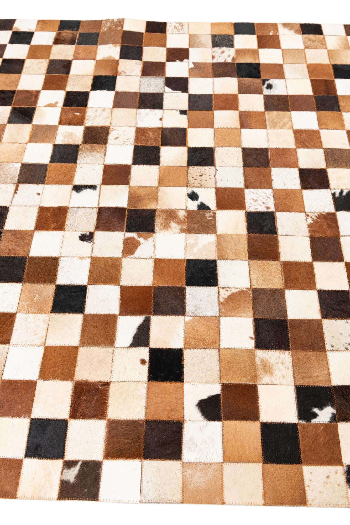 5' x 8' Cowhide Leather Rug